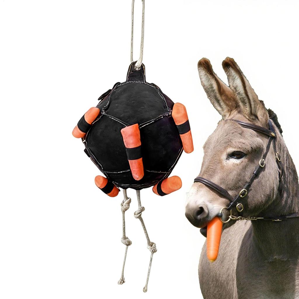 Horse Carrot Feeding Ball Toy Hay Feeder Toy Ball Hanging Feeding Toy for Horse Horse Goat Sheep Relieve Stress Horse Treat Ball