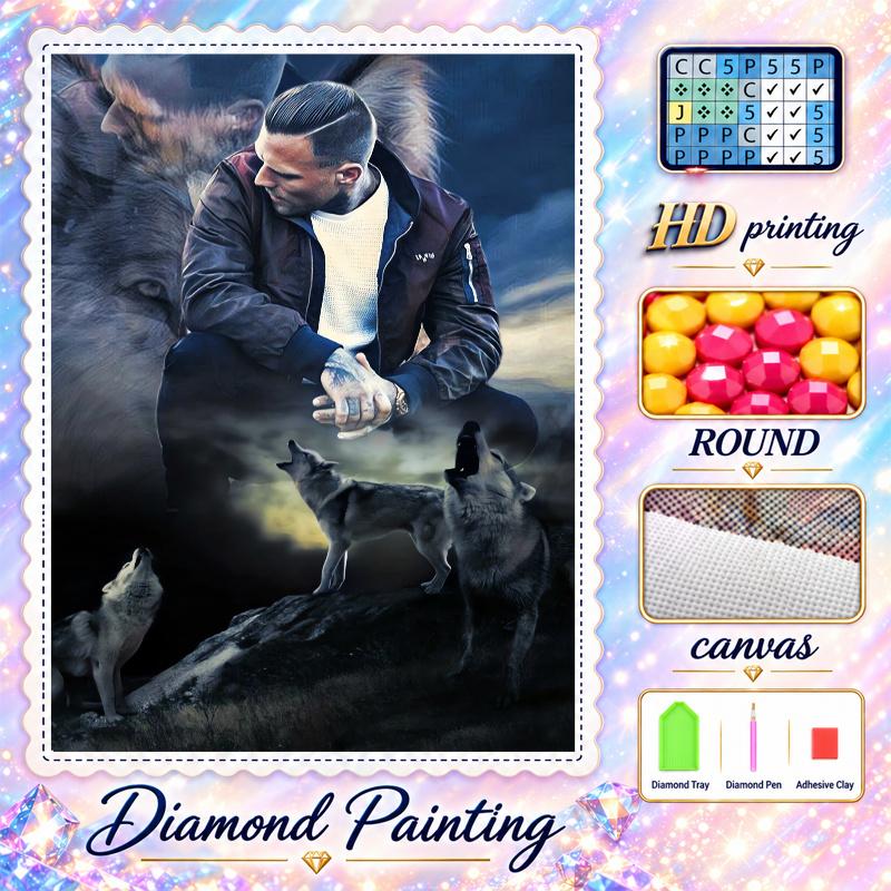 Kontra K Diamond Painting Kit 5D Full Drill DIY Diamond Mosaic Wall Art Home Decor