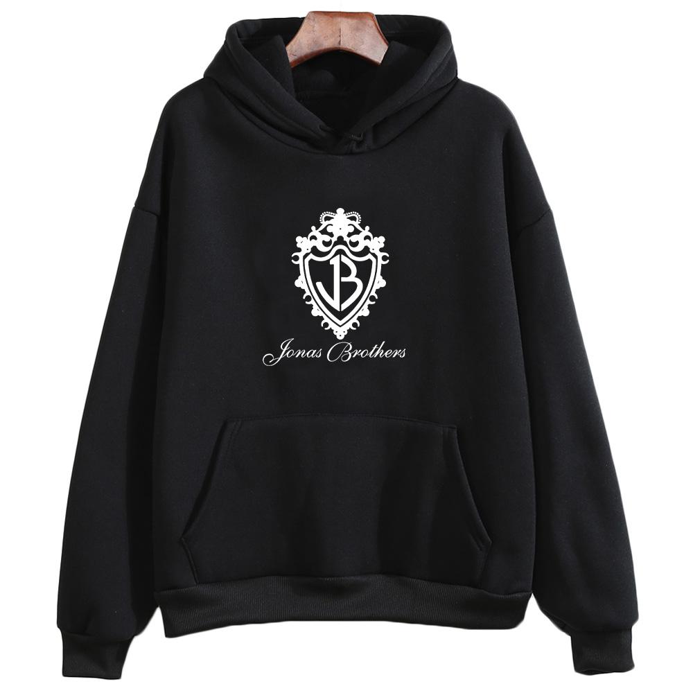 

Jonas Brothers Classic Logo Hoodies Graphic Print Sweatshirts Men Women Long Sleeve with Hooded Pullovers Fashion Tops XS чёрный