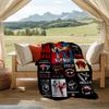 Taekwondo Arts And Skills Poster Design Personalized Outdoor Blanket Customize Your Name Durable Comfort Great For Picnics Outdoor Travel And Camping