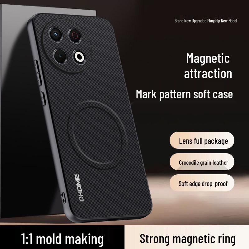 Tecno Spark30 5G Protective Case, Full Coverage, Anti-Drop, Luxury Magnetic Buckle, Textured Design