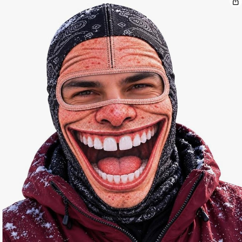 Funny Motorcycle Riding Mask Unisex Size Neck Hood Helmet Liner Funny Prank Mask Halloween