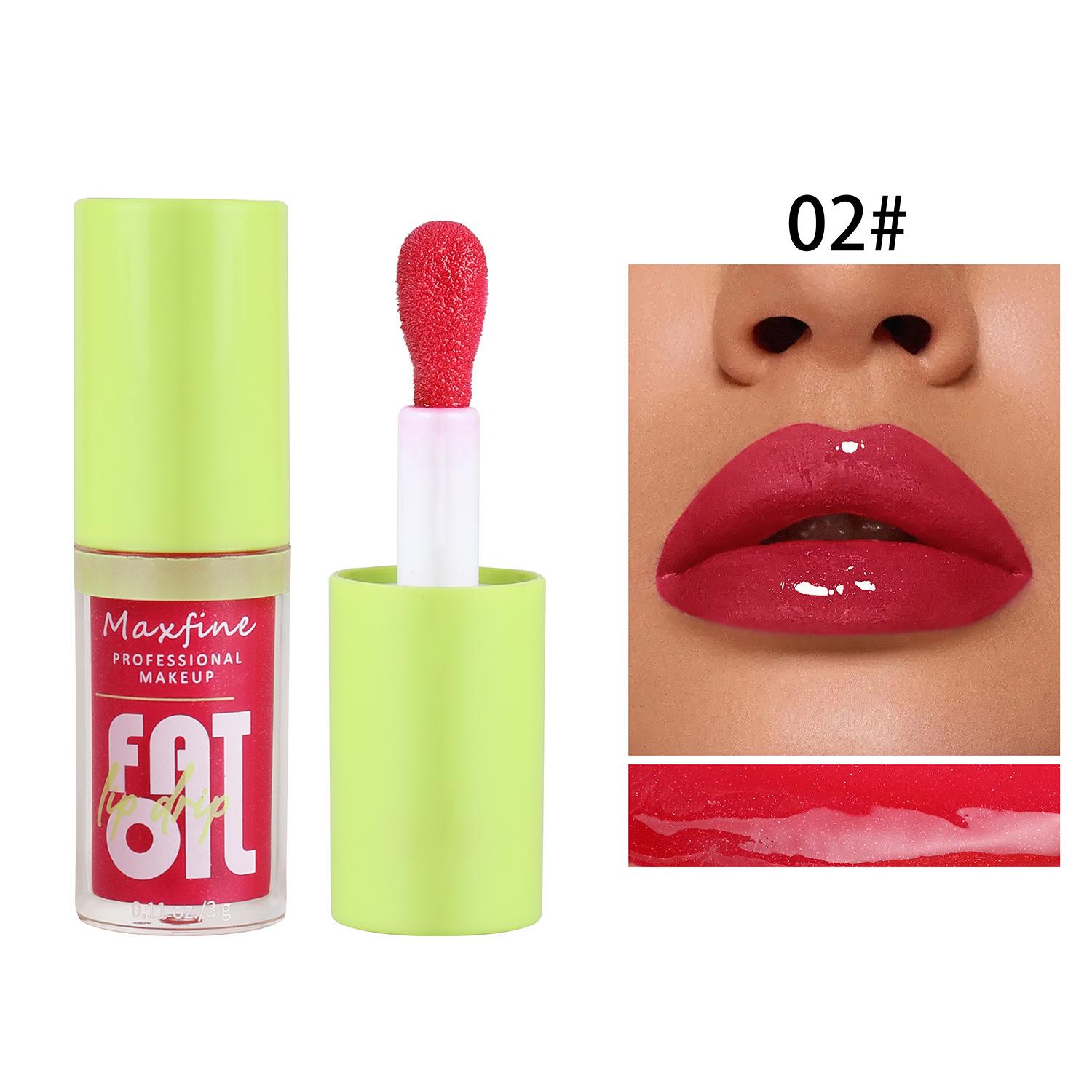 MAXFINE Зеленый глазурь для губ Блеск для губ Цвет губной помады Красное зеркало Водный туман Антипригарная чашка 02