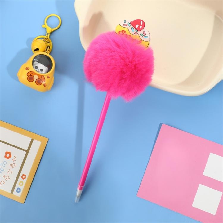 6 Stück Plüsch-Haarball-Gelkugelschreiber Kreativer Neutraler Stift 1,0 mm Dekorativer Stift Glatter Tagebuchstift Schulbürobedarf