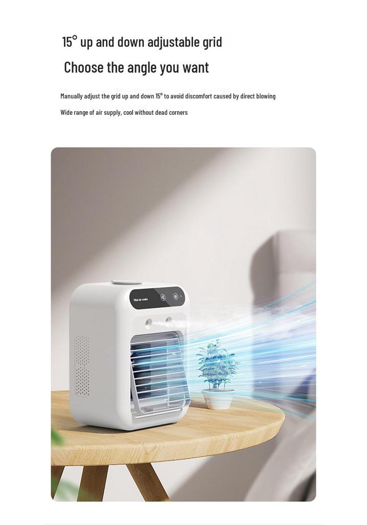 Portable Mini Desktop Cooling Fan - Mobile Air Conditioner for Dorm Rooms, Compact Cold Air Fan for Students