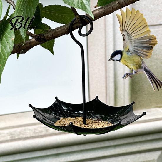 Large Capacity Bird Feeder Umbrella Outdoor Hanging Decorative Weather Resistant Open for Balcony Garden Backyard Birdseed Holder