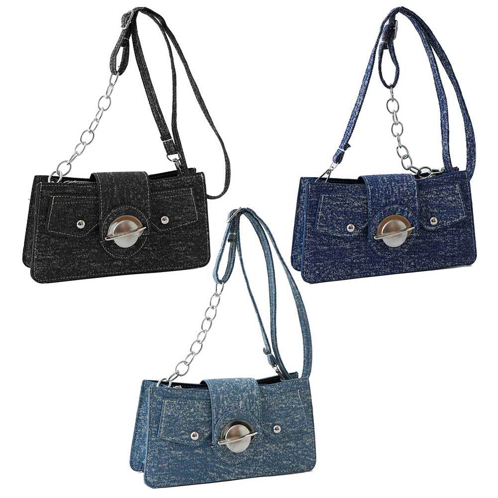 

Women Fashion Armpit Bag Girl High-quality Large Bag Denim Satchel Bags for Gift