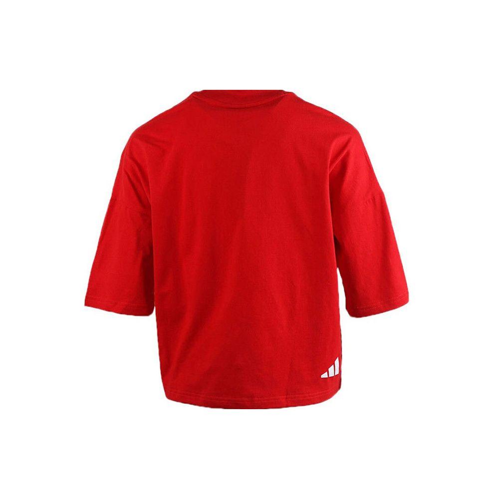 Adidas Lässiges Sport Lauf Training Locker Ultraleicht Atmungsaktiv Rundhals Kurzarm Überschnittene Schulter T-Shirt Damen T-Shirts Rot FT2860