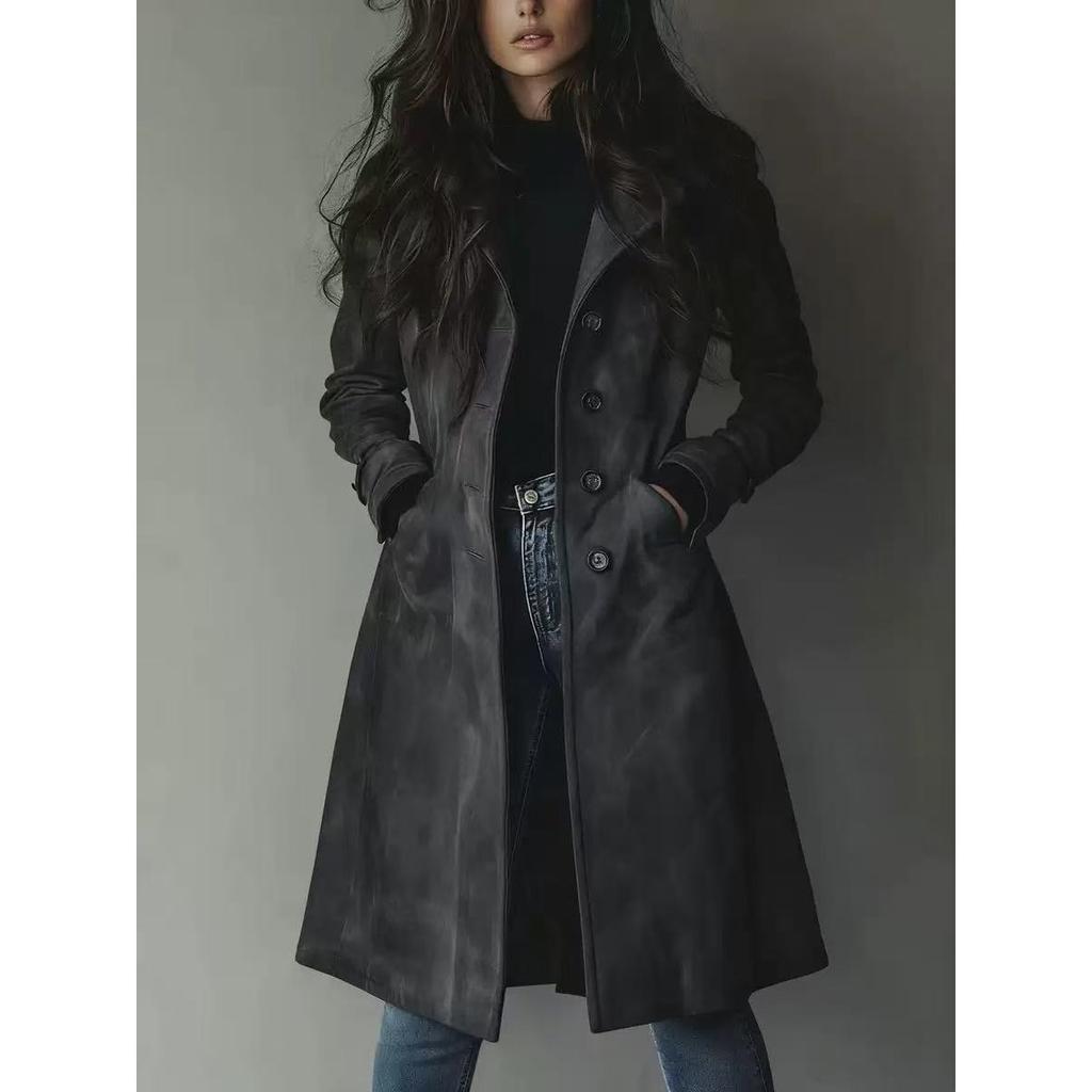 Western Style Women's Faux Suede Waist-Cinched Coat, Comfortable Casual Fashion Outerwear for Women