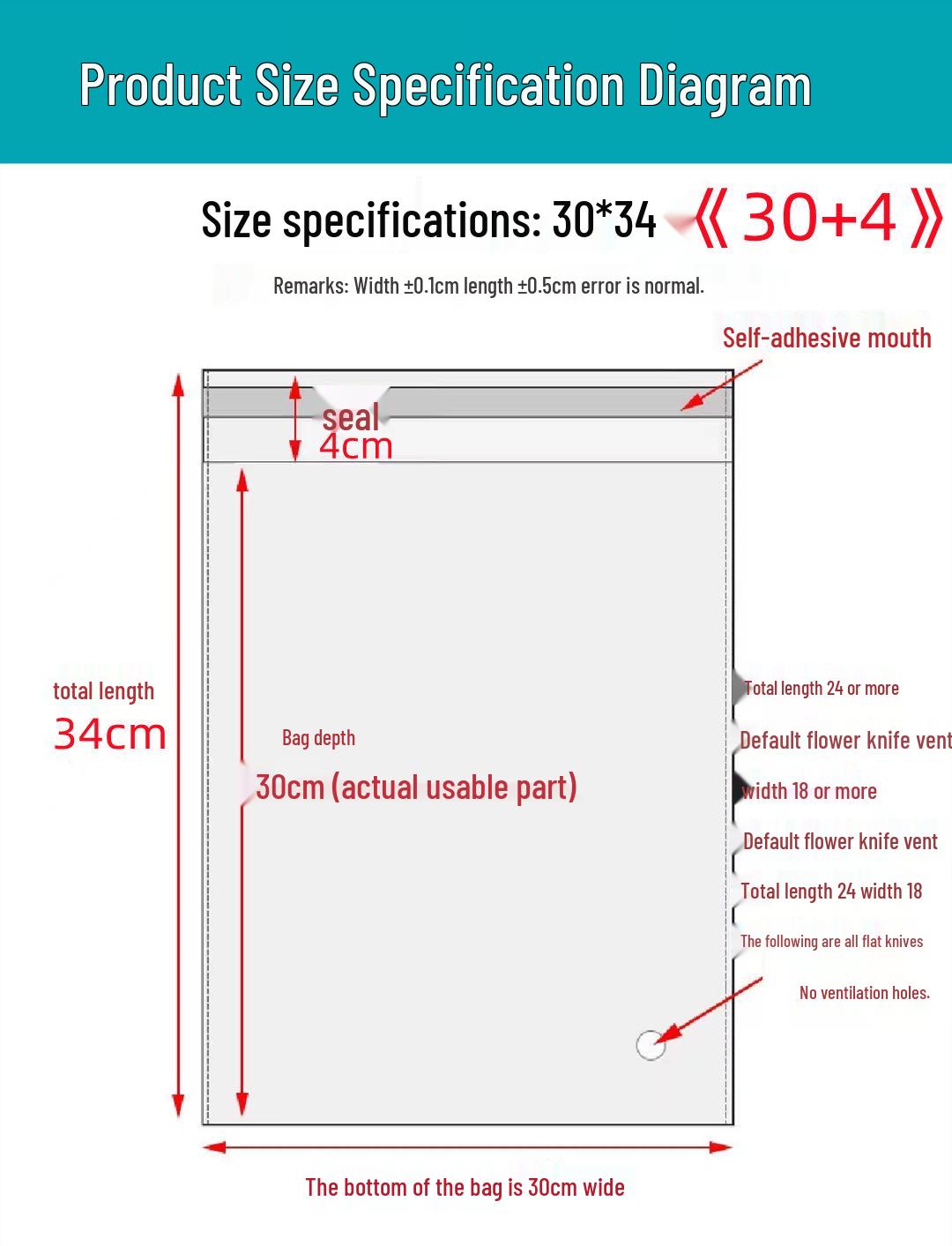Transparent Self-Adhesive OPP Clothing Packaging Bag with Sticker