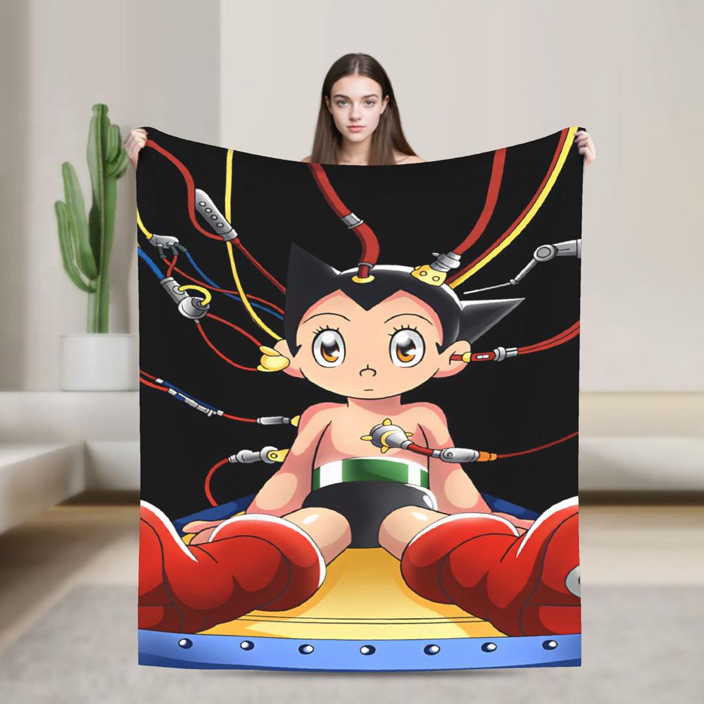 Super Soft BlanketChild Camping Astro Boy Anime Throw Blanket Flannel Bedspread For Bedroom Pattern Sofa Bed Cover