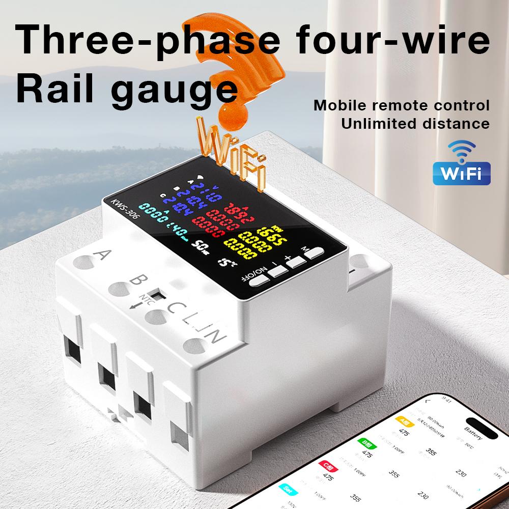 KWS-306 85-290V WiFi Power Meter Digital Energy Tester AC Digital Watt-Hour Meters Electricity Meter Current Voltage Protector