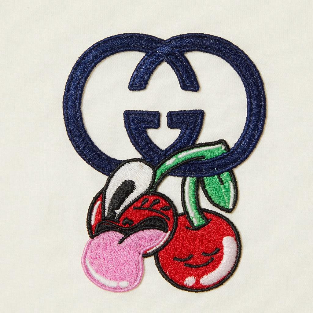 GUCCI T Shirts Men's Ecru Crew Neck Moderate Straight Fit 785345-XJGIK-9088