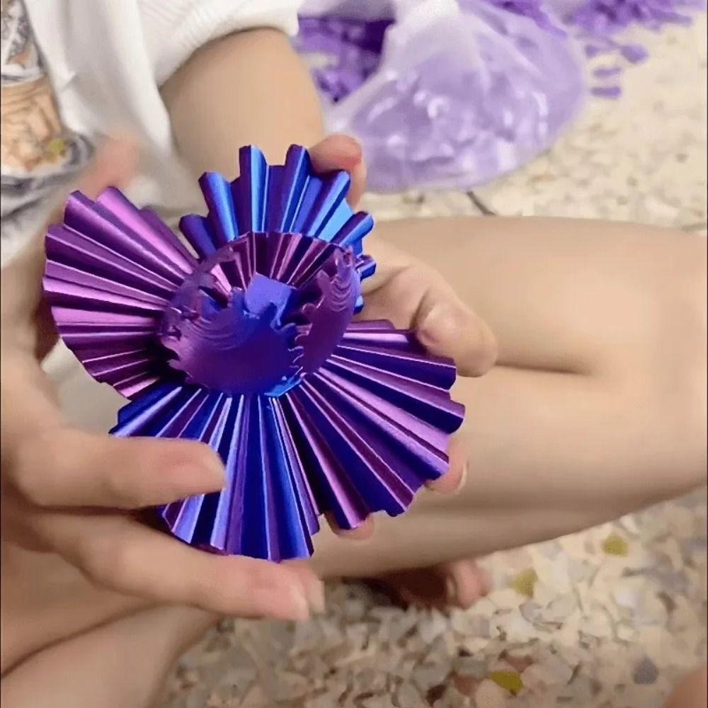 Sturdy Crafted Material Gear Ball 3D Printed Spin Ball Anxiety Relax Activity  Study Break