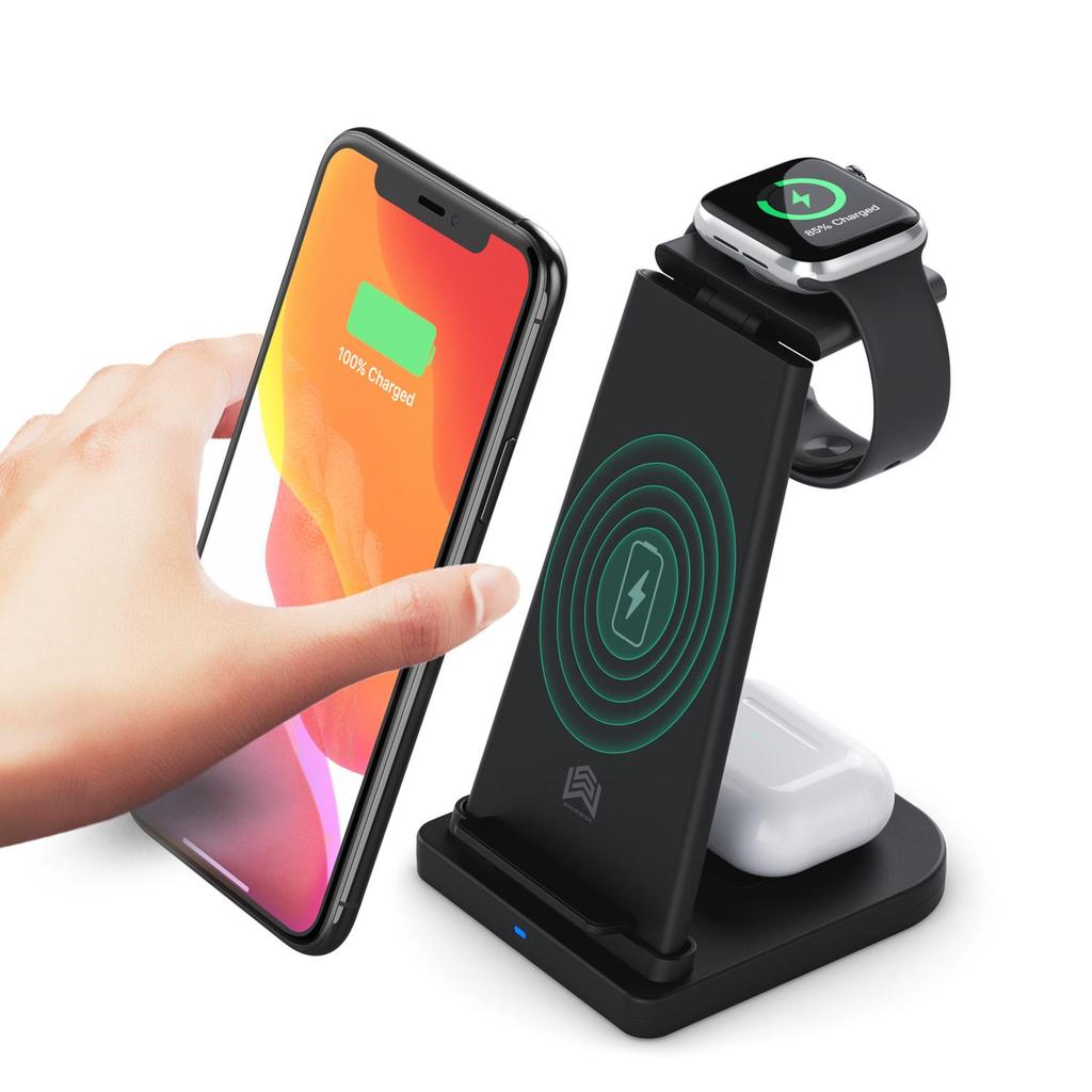 3 In 1 Multifunction Folding Wireless Charger  for Iphone Samsung Smartphone Wireless Charging Stand For Airpods and Iwatch
