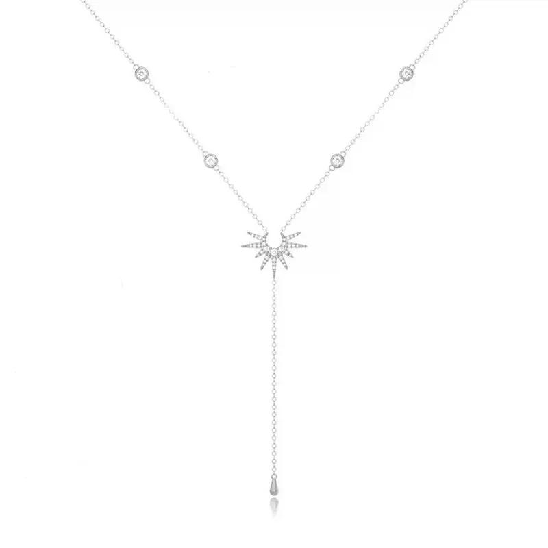 Trendy Minimalist Long Teardrop Charm Pendant Necklace for Women Autumn Winter Sweater Chain Fashion Y2K Accessory Jewelry Gift