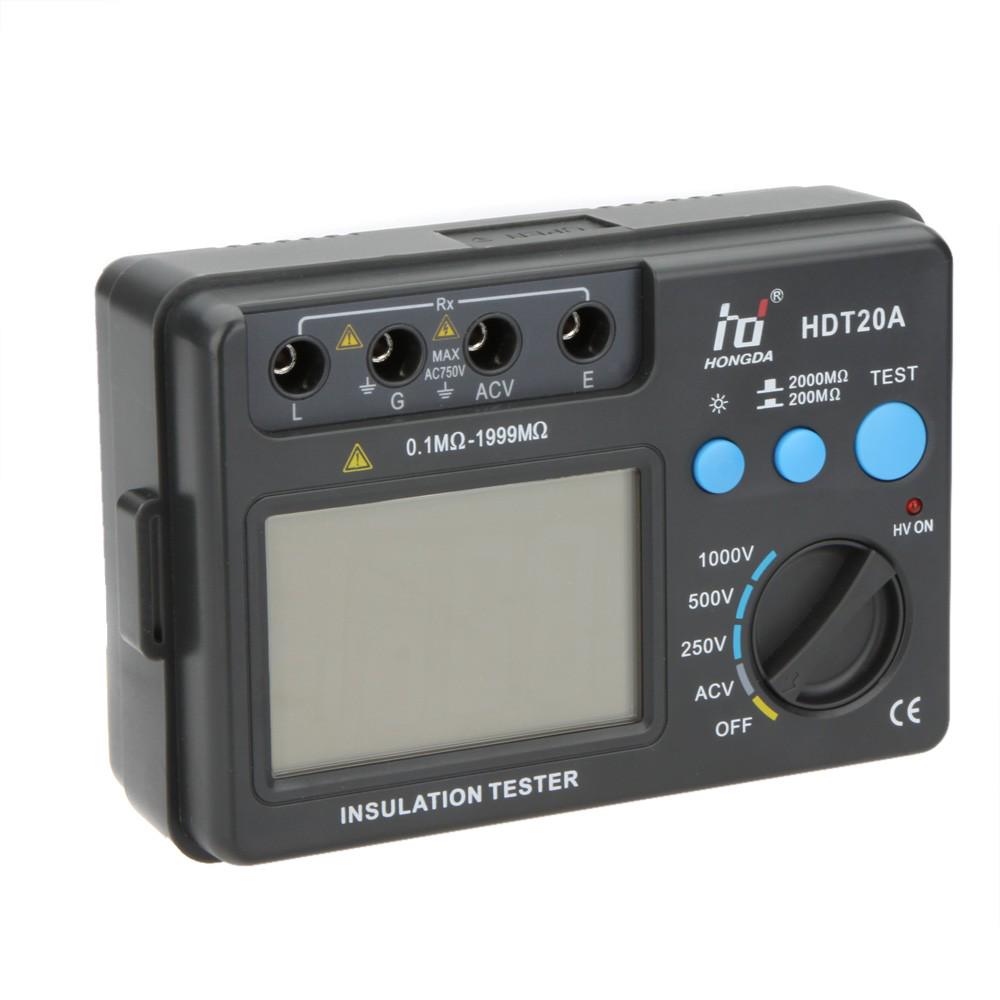 Resistance Tester,HDT20A LCD Display Insulation Resistance Tester Meter Voltmeter 1000V Digital High Voltage Insulation Tester with LCD Backlight Display Resistance Tester,HDT20A LCD Display Insulation Resistance Tester Meter Voltmeter 1000V Digital High Voltage Insulation Tester with LCD Backlight Display