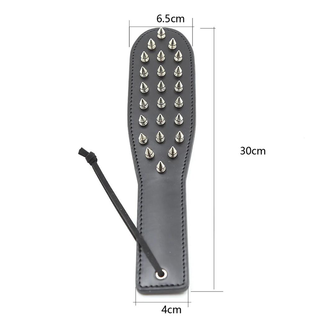 Reținere din piele groasă pe două fețe Spank Bondage Roleplay Flogger Whip Paddle Whip Cu vârfuri Slap Butt Jucărie sexuală BDSM pentru cuplu