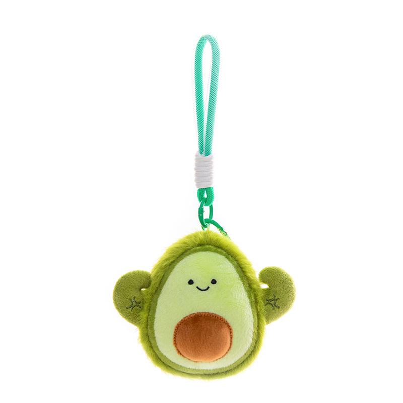 Cute Fun Plush Exercise Fruit Keychain Cartoon Simulated Fruit Stuffed Doll Backpack Pendant Decorative Key Chain Accessories