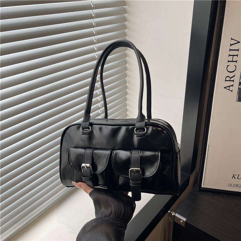 

Retro bowling portable armpit bag women s new autumn and winter popular versatile casual work commuter shoulder bag чёрный