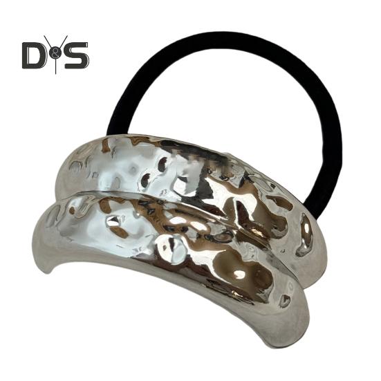 Women Headband Geometric Metal Decor High Elastic Hair Tie Versatile Styling Hair Rope Hair Accessories
