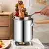 304 Stainless Steel Oil-Saving Mini Deep Fryer with Strainer Basket - Multifunctional Small Pot for Noodles and Fries.