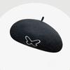 Japanese Cute Beret Women's Autumn and Winter Butterfly Embroidered Woolen Hat Korean Style Temperament Face Little Painter Hat