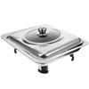 Practical Chafing Dish Food Tray Stainless Steel Metal Pot Pans Creative Pan Dishes Warmer  Kitchen