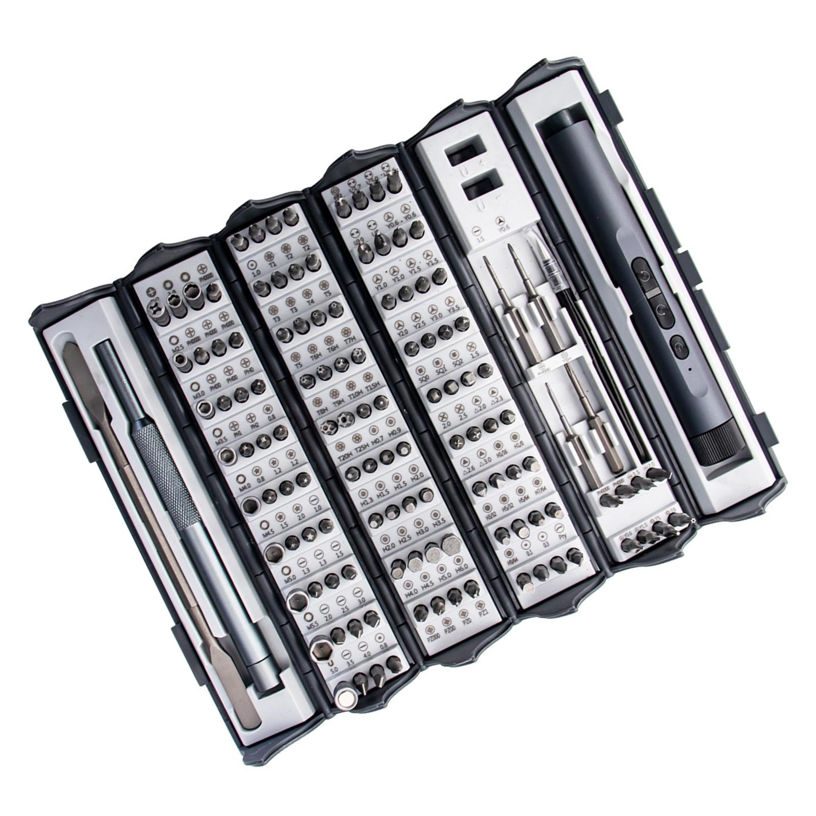 

128Pcs Cordless Electric Screwdriver Set Rechargeable Compact Design With LED Light For Home Repair And DIY Projects