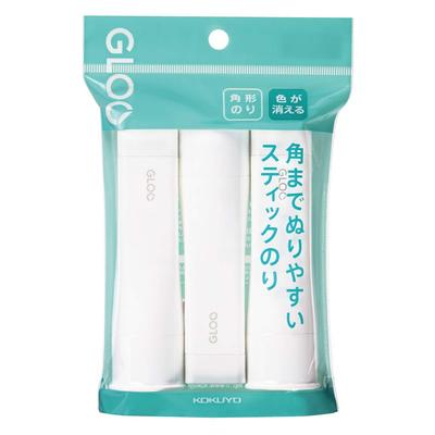 KOKUYO GLOO Stick de colle à couleur disparaissante, Taille moyenne, Lot de 3, Ta-G312-3P