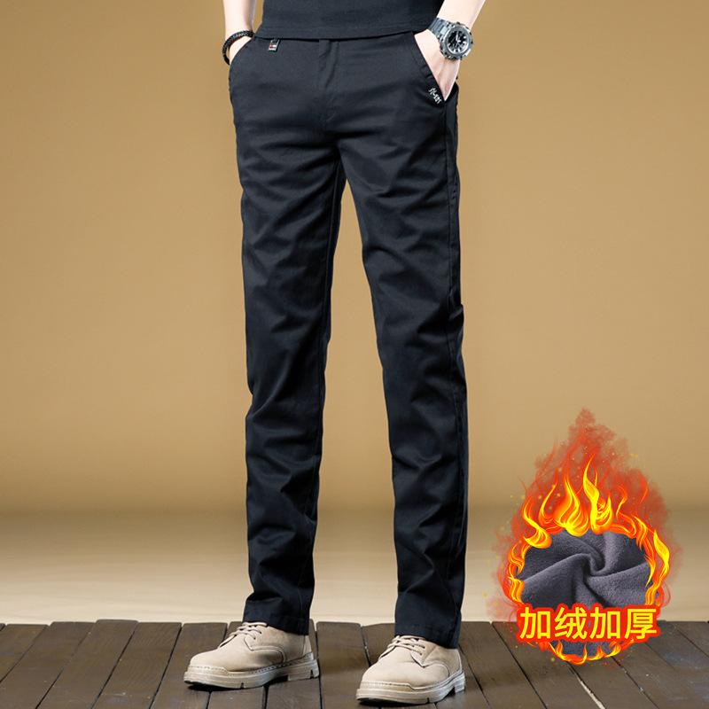 Spring And Autumn New Product With Velvet/Regular High End Leisure Light Business Slim Fit Straight Tube Versatile Trendy Western Pants Long Pants