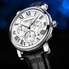 LOUIE JUELEN 587 Luxury Casual Men's Leather Strap Fashion Sports Watches Men Top Roman Scale Business Men Wrist Watch