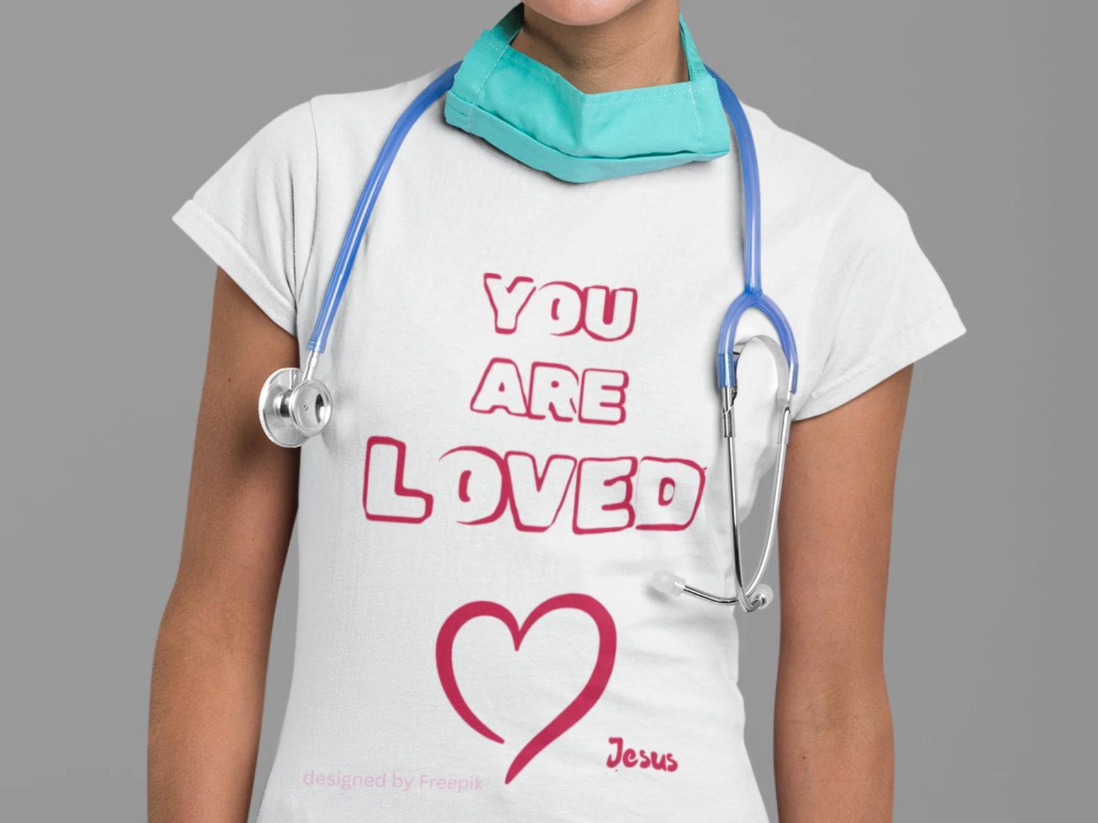 You Are Loved T-Shirt | Heart Typography S
