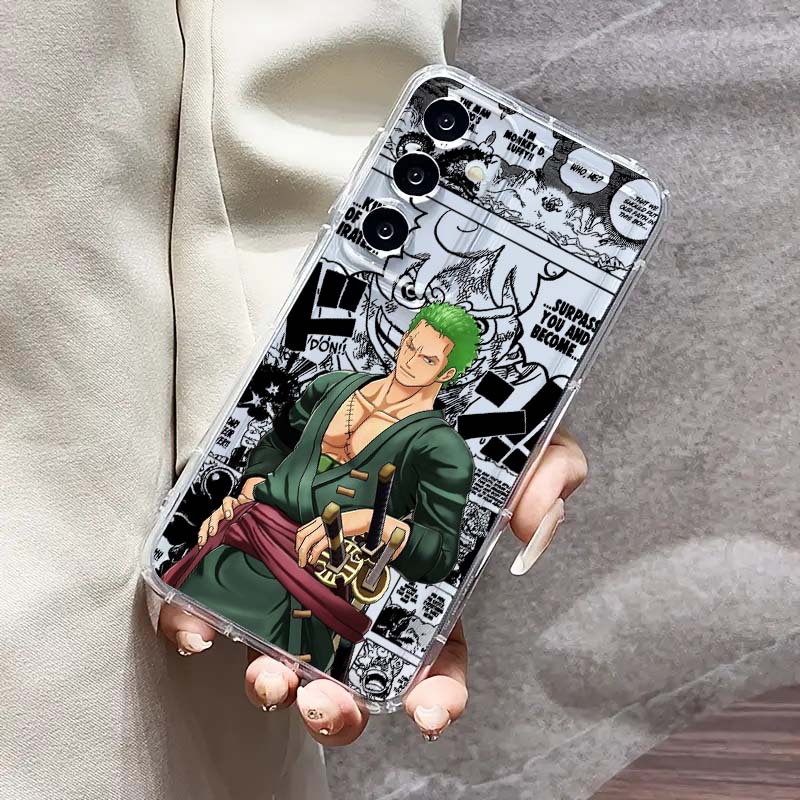 One Pieces Luffys Zoro Phone Case For iPhone 17 16e 16 15 14 13 12 11 Mini Air Pro Max XR XSMax Plus Transparent Soft Back Cover