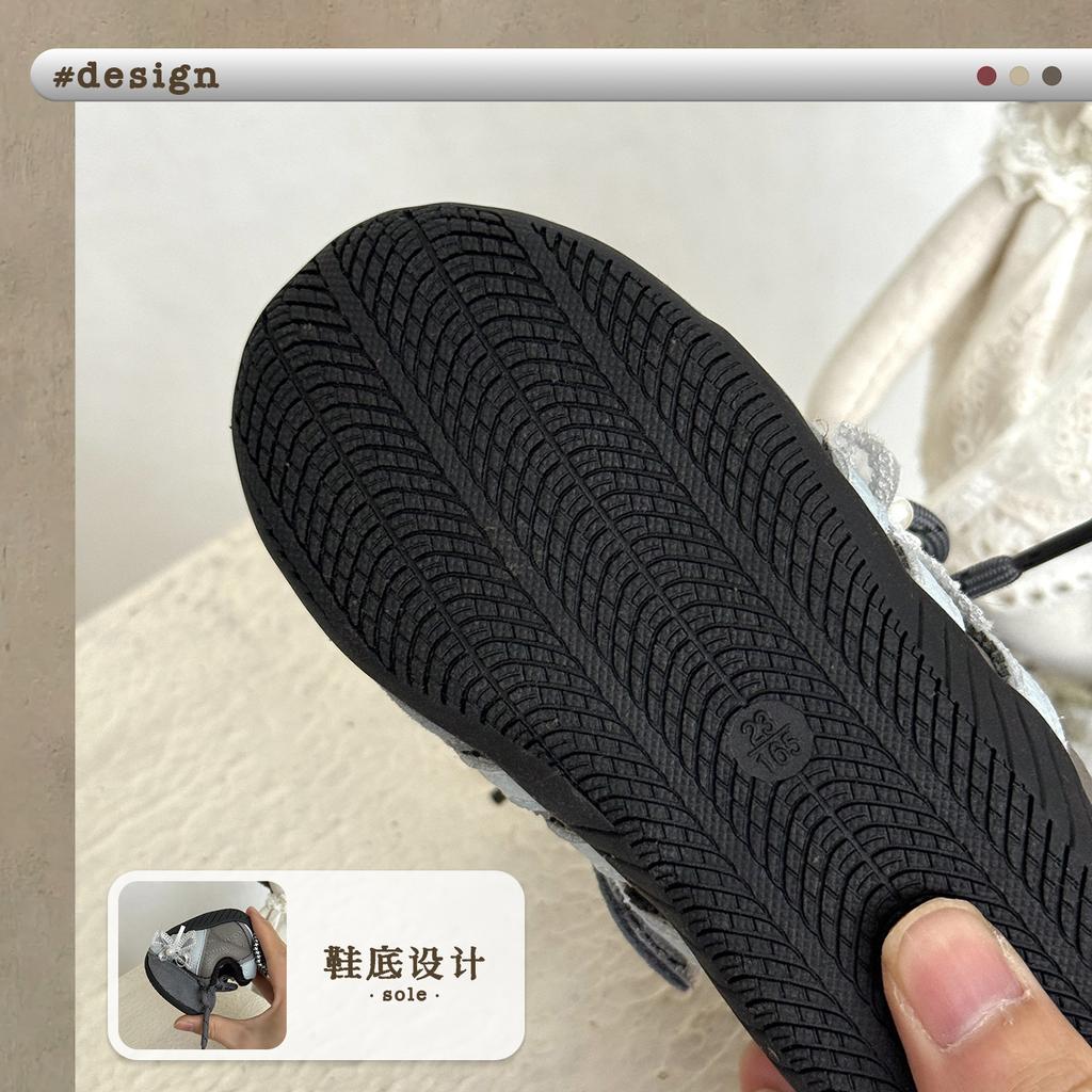 XSHX Retro Ballet | Girls' German Training Autumn and Winter Functional Thin-soled Racing Shoes Fleece Velcro Rubber Outsole