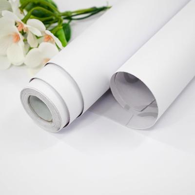 55cm Πλάτος Αδιάβροχη Ματ Ταπετσαρία Λευκό Βινύλιο Αυτοκόλλητα για Τοίχο Έπιπλα Σαλόνι Χαρτί Επαφής Διακόσμηση Σπιτιού