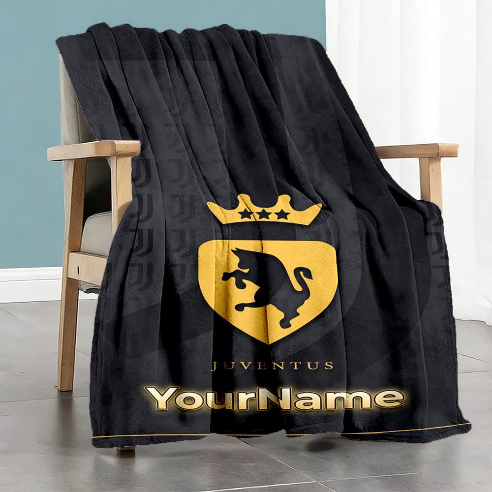 Juventus Personalized Name Blanket Multi-purpose Personalized Blanket Soft Warm Cozy Versatile for Office Chair Home Decor Bed Bedding