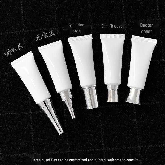 10g White Cosmetic Soft Tube, 10ml Empty Plastic Bottle, Small Capacity Trial Size
