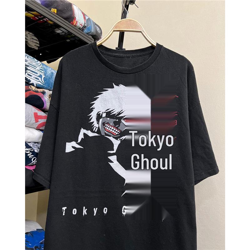 

Retro American Minimalist Short Sleeve T-Shirt - Anime Tokyo Ghoul Theme XXL чорний
