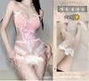 Sexy lingerie girl small fresh pink pajamas back cross strap sexy miniskirt women's suit underwear