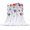 Independence Day design digital-printed polyester Bedroom velvet flannel cover blanket Fleece soft sofa cover blankets for beds