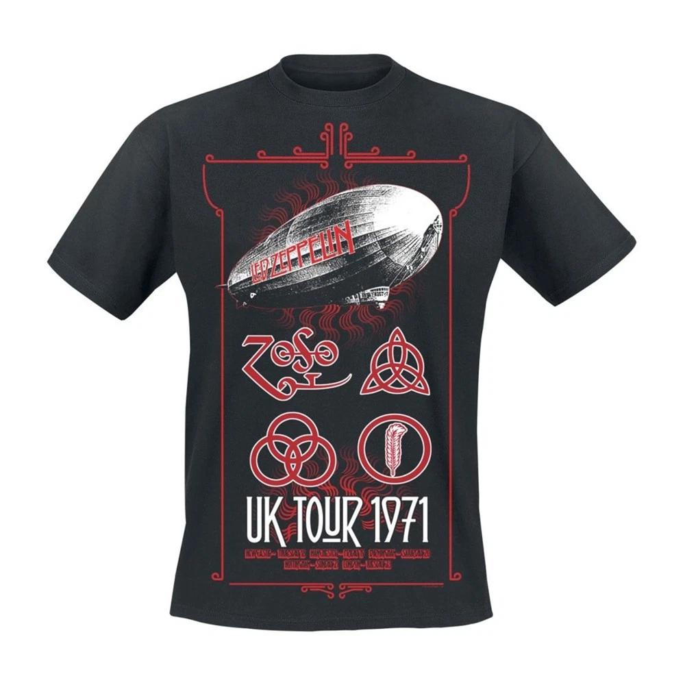 LED ZEPPELIN - UK TOUR 1971 BLACK T-Shirt X-Large S
