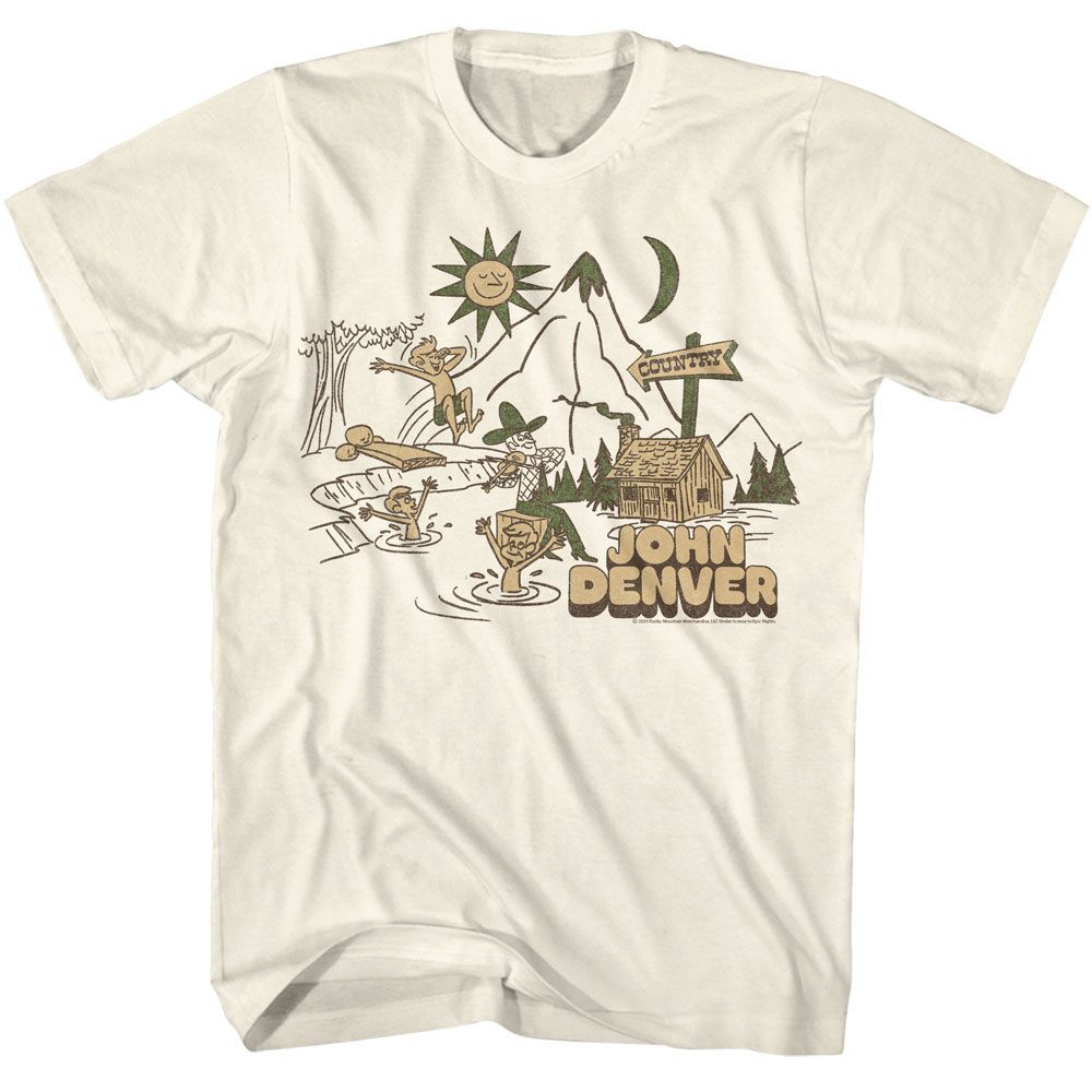 John Denver Country Cabin And Lake Music Shirt M