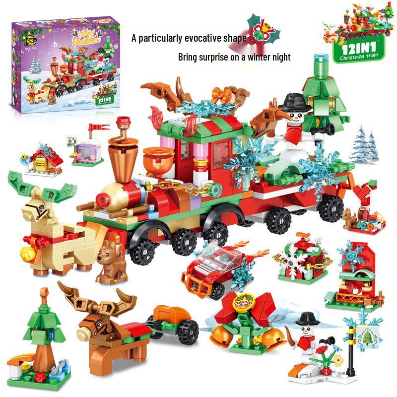 24-Day Christmas Countdown Surprise Building Block Set – Small Gifts & Desktop Ornaments