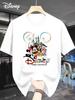 Disney 2025 Graphic T-shirt Sports Short-sleeved T-shirt Mickey and Minnie Mouse Design Men's and Women's Street Couple Tops