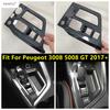 Painel de Controle Central da Alavanca de Câmbio Moldura da Caixa de Armazenamento Capa Decorativa Acabamento Encaixe Para Peugeot 3008 5008 GT 2017 - Acessórios Interior