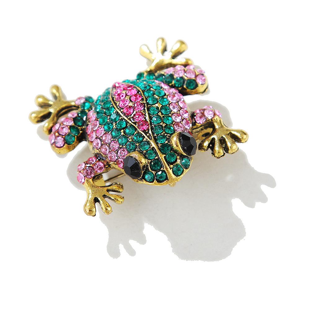 Spilla Rana con Strass per Donna Spilla Corsage Animale Spille per Cappotto Vestito Femminili Gioielli da Festa Regalo
