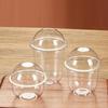50Pcs Disposable Clear Plastic Cup With Hole Dome Lids Juice Salad Dessert Cups Ice Cream Birthday Wedding Camping Utensils