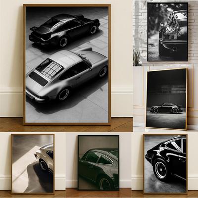 Vintage Black And White Sports Car Photo Print Modern Bedroom Wall Decor Car Poster Black And White Sports Car Canvas Print