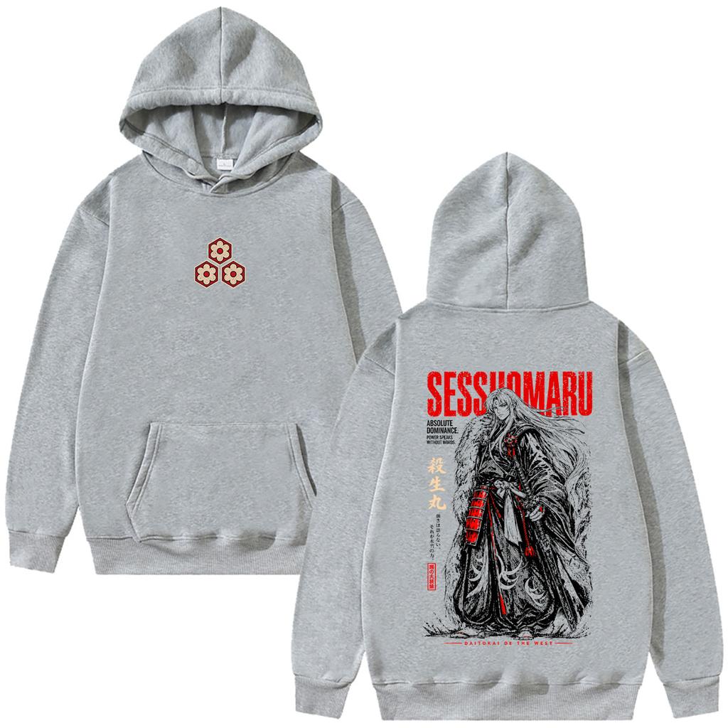 Anime Inuyasha Sesshoumaru Graphic Hoodie Men Women Cartoon Manga Streetwear Unisex Fashion Vintage Oversized Pullover Hoodies High Quality Tops